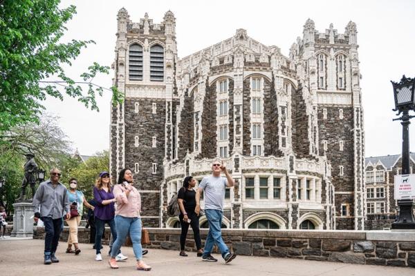 Vince on a tour of campus