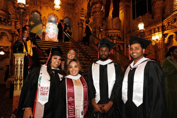Group of Graduate Students at the United Palace Theater Lobby