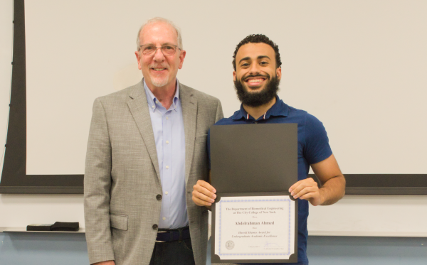 2024 BME Valedictorian Abdelrahman Ahmed with Dr. Schaffler