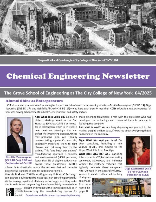 Spring 2025 ChE Newsletter