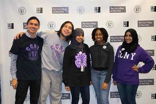 Students wearing their CCNY apparel