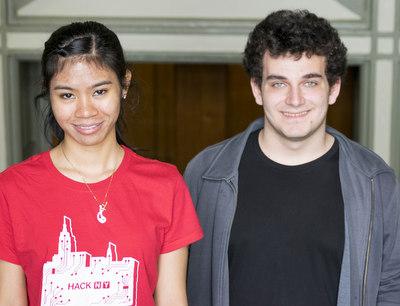 NYC Hackathon participants Kirstyn Natavio and Michael Ousseinov