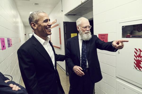 President Barack Obama and David Letterman at CCNY