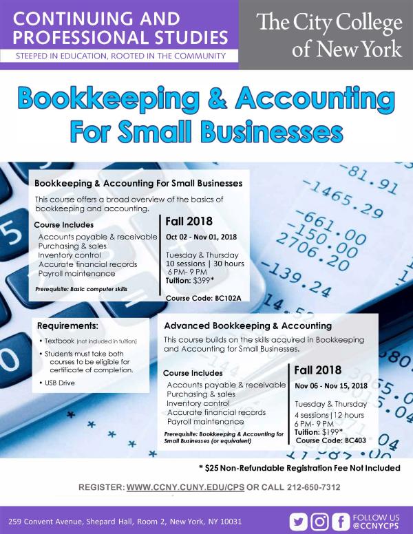 bookkeeping accounting for small businesses fall 2018 jpg The City