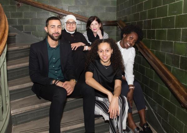 BIC students receive The LAGRANT Foundation scholarships: (l. to r.) Kelvin Morales, Amera Lulu, Rebecca Rivera, Jenifer Cuffari, and LaToya Heron