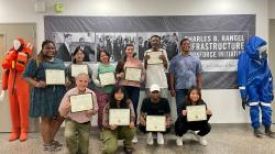 Summer 2023 graduates with their 40-hour HAZWOPER certificates.