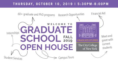 Visual promoting graduate open house at CCNY Oct. 10th