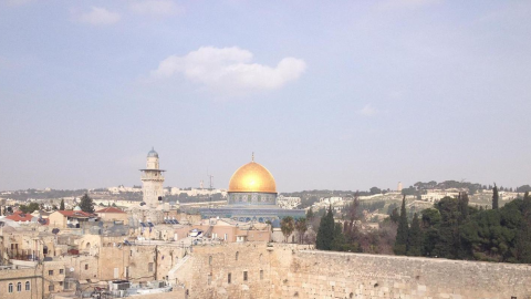 An overhead view of the city of Jerusalem