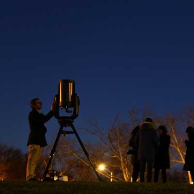 setting up the telescope