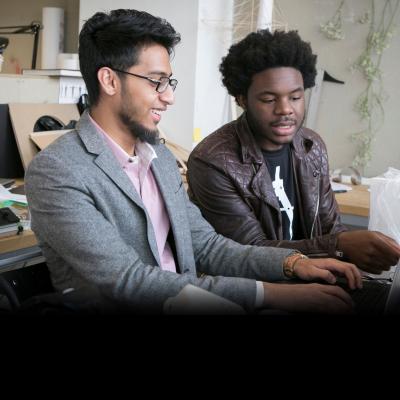 Two CCNY students in classroom 