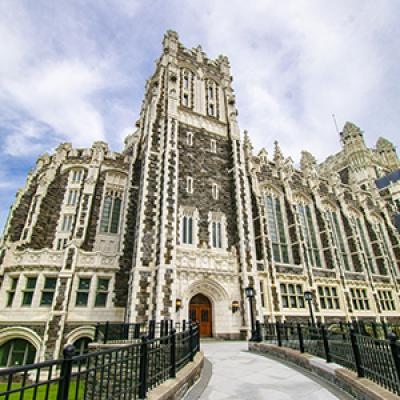 CCNY announces a $2.4 million gift to its Master's in Translational Medicine (MTM) program by Seymour and Pearl Moskowitz. A photo of CCNY's Shepard Hall is seen in the photo.