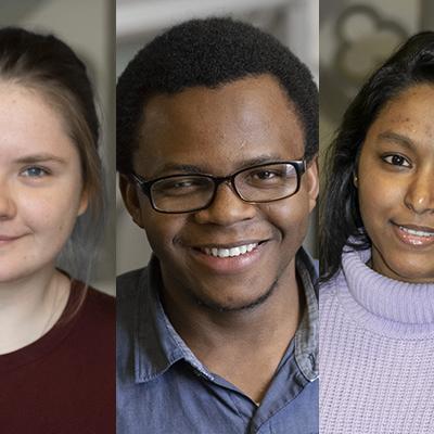 Eisenhower Fellows (from left) are Vicktorija Molodecka, Seydou Konate and Shirazum Munira Shachi.