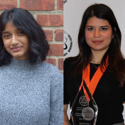 CCNY’s Swathi Mettela [left] and Jazmin Morales are recipients of 2020 Jonas E. Salk Scholarships from CUNY