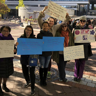 Students in front of the NAC building