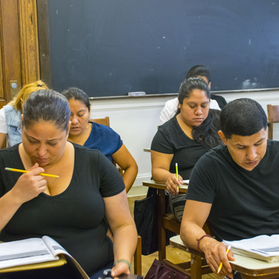 CPS students taking a test