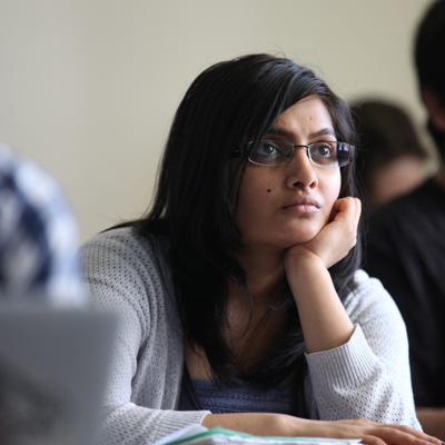 student in classroom