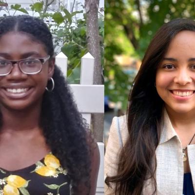 Watson 2021 Fellows Nija Daniels [left] and Kimberly Pereyra Monero