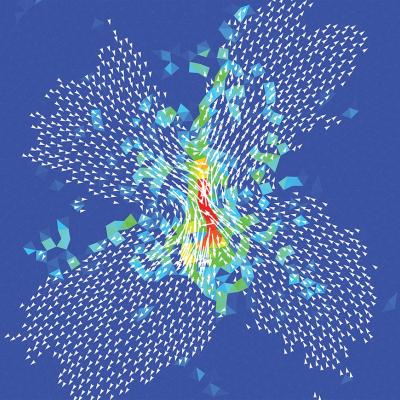 Using Delaunay triangularization to characterize non-affine displacement fields during athermal, quasistatic deformation of amorphous solids