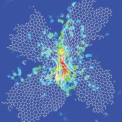 Using Delaunay triangularization to characterize non-affine displacement fields during athermal, quasistatic deformation of amorphous solids