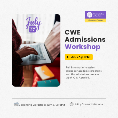 Admissions Worshop July 27th @ 6PM