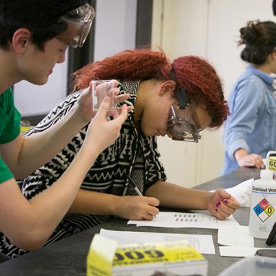 Student in lab class