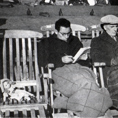 CCNY Student WIlfred Mendelson on the S.S. Manhattan in 1938 on his way to join the Spanish Civil War.