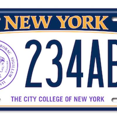 CCNY license plate with seal