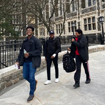 CCNY Students walking in front of Shepard  Hall