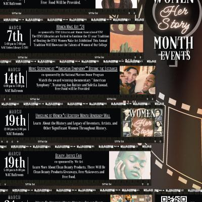 List of Women's History Month Events from the Office of Student Life and Leadership Development.