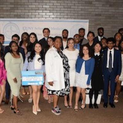 CCNY's CUNY Medicine School students with Dean Carmen R. Green for Match Day 2024.