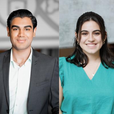 CCNY Class of 2024 Valedictorian Viren Sehgal and Salutatorian Hannah Khanshali.