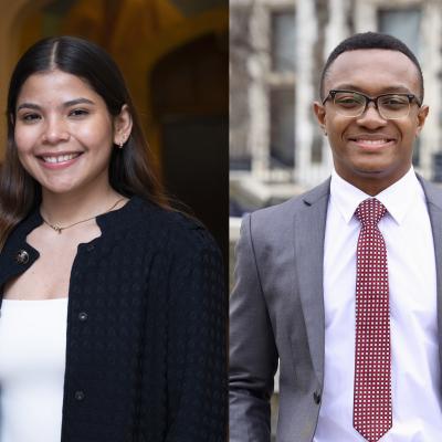 CCNY Class of 2025 Valedictorian Eilyn Zuniga Marquez and Salutatorian Andrew Williams.