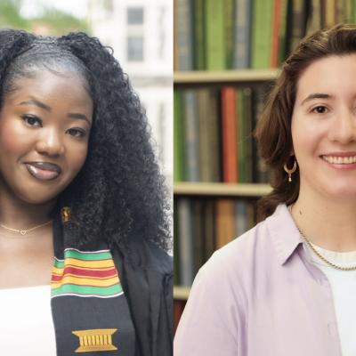 CCNY's 2025 Fulbright winners Rafath Gnabode and Flora Lennihan. 
