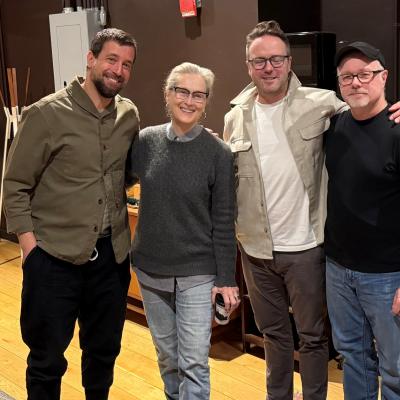CCNY master composer David Cieri [far left] with actress Meryl Streep