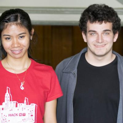 NYC Hackathon participants Kirstyn Natavio and Michael Ousseinov