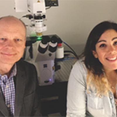 Dr. Andreas H. Kottmann and Lauren Malave, graduate student Parkinson's Disease researchers