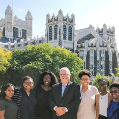 Dean Maurizio Trevisan with students