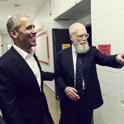 President Barack Obama and David Letterman at CCNY