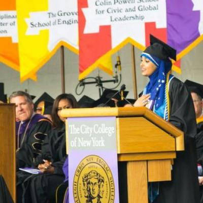 Salutatorian Orubba Almansouri at 2016 commencement