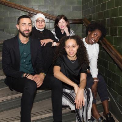 BIC students receive The LAGRANT Foundation scholarships: (l. to r.) Kelvin Morales, Amera Lulu, Rebecca Rivera, Jenifer Cuffari, and LaToya Heron