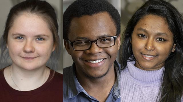 Eisenhower Fellows (from left) are Vicktorija Molodecka, Seydou Konate and Shirazum Munira Shachi.