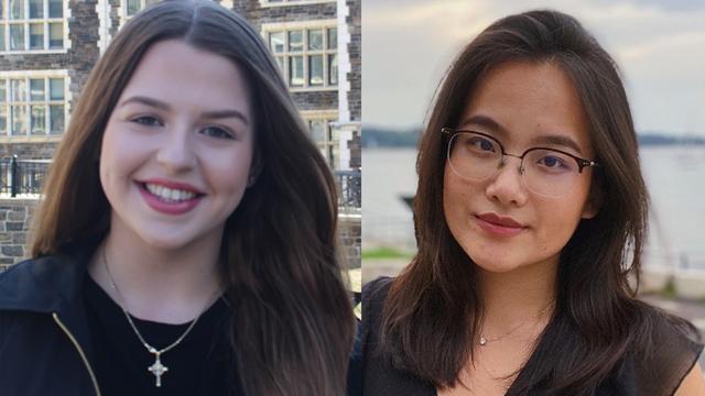 Karissa Collins (left) and Huan Ying Zhang, 2021 Eisenhower Fellows from CCNY's Grove School of Engineering.