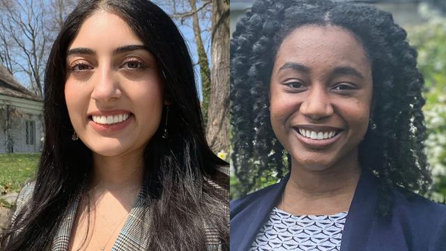 Aisha Fuenzalida Butt (left) Cassiady Perard are CCNY's 2021 Fulbright award recipients.